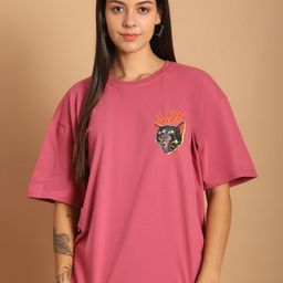 Metronaut Women Graphic Printed Round Neck Cotton Oversized T-shirt-image-111