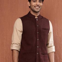 Fabindia Woven Design Nehru Jacket-image-89