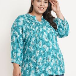 Sztori Print Mandarin Collar Top-picture-23