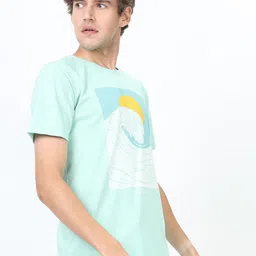 HIGHLANDER Men Graphic Printed Round Neck Cotton Slim Fit T-shirt-picture-7