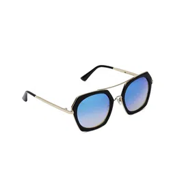 MARC LOUIS Adult Blue Lens & Black Round Sunglasses with UV Protected Lens (4019 C1 Blue)-42