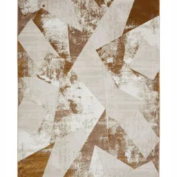OBSESSIONS Beige Abstract Anti-Skid Polyester Carpet-69