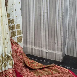 Anouk Rustic Ethnic Motifs Silk Blend Bagru Saree image 2