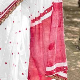 Anouk Ethnic Motifs Beads and Stones Block Print Saree image 5