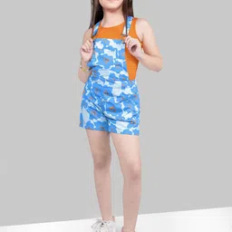 Naughty Ninos Girls Floral Printed Dungaree With T-Shirt-picture-13