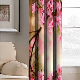 Aura Pink & Brown 2 Pieces Abstract Printed Long Door Curtain-10