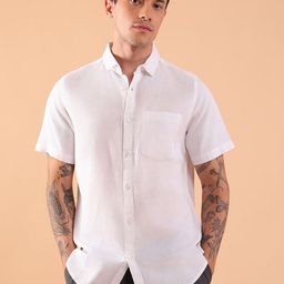 HangerLoop Men Solid Spread Collar Casual Shirt-image-87
