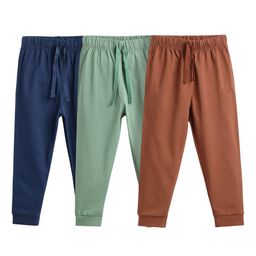 Orange Sugar Kids Pack Of 3 Pure Cotton Mid-Rise Relaxed-Fit Joggers-image-10