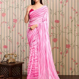 Flip The Style Abstract Printed Pure Georgette Block Print Saree-picture-16