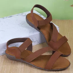 Metro Women Leather Open Toe Flats-25