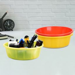 Kuber Industries Yellow & Red 3 Pieces Regular Durable Multi-Utility Organisers-5