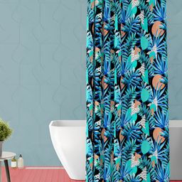 ArtzFolio Black & Blue Printed Water Proof Shower Curtain-image-55