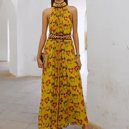 Pallavi Jaipur Printed Bell Jumpsuit & Belt-image-50