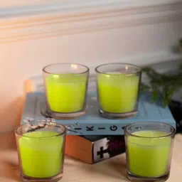 Dhrohar Oriental Elegance Green 4 Pieces Tuberose Scented Votive Candles-34
