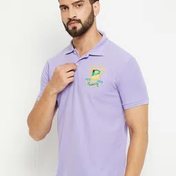 GET GOLF Men Polo Collar Applique T-shirt-image-89