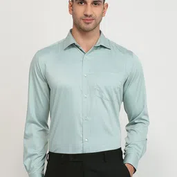 Park Avenue Men Solid Cutaway Collar Formal Regular Fit Shirt-picture-25