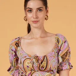 IX IMPRESSION Print Blouson Crop Top-image-28