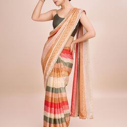 DIVASTRI Striped Pure Georgette Saree-picture-10