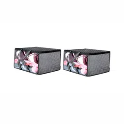Stylista Grey & White 2 Pieces Printed Water Resistant Zippered Multi-Utility Organisers-7