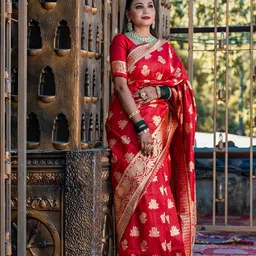Anouk Woven Design Floral Zari Kanjeevaram Saree-picture-43