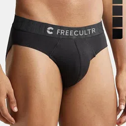 FREECULTR Men Pack Of 5 Anti Bacterial Micromodal Basic Briefs FC-CLS-B-BLK-05_L-image-95
