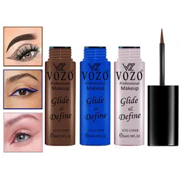 VOZO Set Of 3 Glide & Define Infusion Essential Liquid Eyeliner-5 ml Each-Shade- 06-08-11 image 2