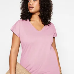 Trendyol Women V-Neck Pockets T-shirt-picture-37