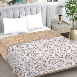 Myntra Elegant Homes White & Beige Floral AC Room 233 GSM Double Bed Dohar-picture-38