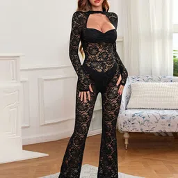 LULU & SKY Women Sweetheart Neck Self Design Basic Jumpsuit-picture-17