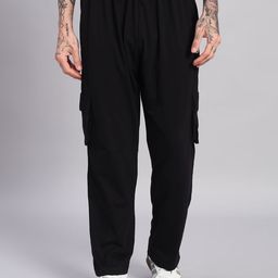 GRIFFEL Men Pure Cotton Relaxed-Fit Track Pants-picture-42