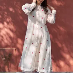 KALINI Women Floral Embroidered Regular Thread Work Pure Cotton Kurta with Palazzos-43