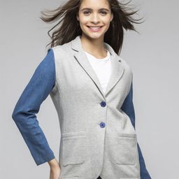 SHAYE Notch Lapel Collar Single Breasted Fleece Blazer-picture-28