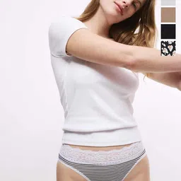 Marks & Spencer Pack Of 5 Printed High Rise Briefs-T615184LWHITE MIX-13