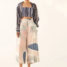 OFRIDA Printed Shirt Collar Neck Shirt With Palazzos Co-Ords With Top-image-55