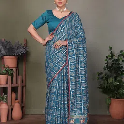ALAGINI Bandhani Gotta Patti Silk Blend Bandhani Saree-image-97
