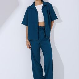 DressBerry Self Design Shirt Collar Shirt With Trousers Co-Ords-picture-10
