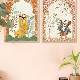 Kotart Brown & Yellow 2 Piece Wood Abstract Wall Paintings-image-70