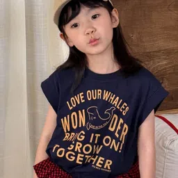 LULU & SKY Kids Girls Typography Printed Cotton Top-picture-16