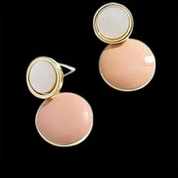 SEAA ENTERPRISES Set of 4 Artificial Stones Studded Circular Shaped Drop Earrings image 2