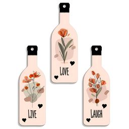 SEHAZ ARTWORKS Black & Pink 3 Pieces Printed Wooden Wall Decors-image-50