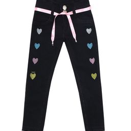 BAESD Girls Cotton Regular Fit Mid-Rise Mildly Distressed Stretchable Jeans-35