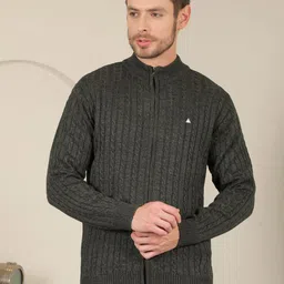 COBB Men Self Design High Neck Pullover Sweater-image-59