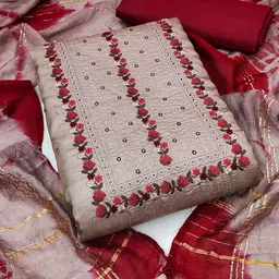 Blissta Floral Sequinned Embroidered Unstitched Dress Material-image-25
