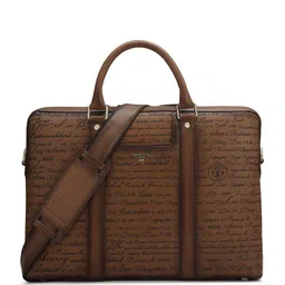 Da Milano Men Textured Leather Laptop Bag-19