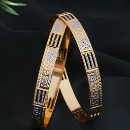 Adwitiya Collection Set Of 2 24CT Gold-Plated Intricate Design Bangles-picture-38