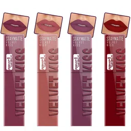 Ramp Walk Velvet Kiss Set Of 4 Matte Liquid Lipstick- 3.5 ml Each- Shade- 4- 5 - 6 - 9-16