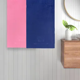 FABINALIV Pink & Blue 2 Pieces 420 GSM Bath Towels-image-97