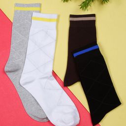 LOUIS STITCH Men Pack Of 4 Assorted Calf-Length Antimicrobial Socks-11