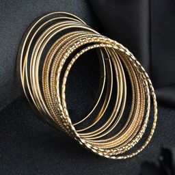 Priyaasi Set Of 14 Rose Gold-Plated Bangles image 1