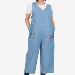 SUMAVI-FASHION Embroidered Sleeveless Organic Cotton Basic Jumpsuit-image-24